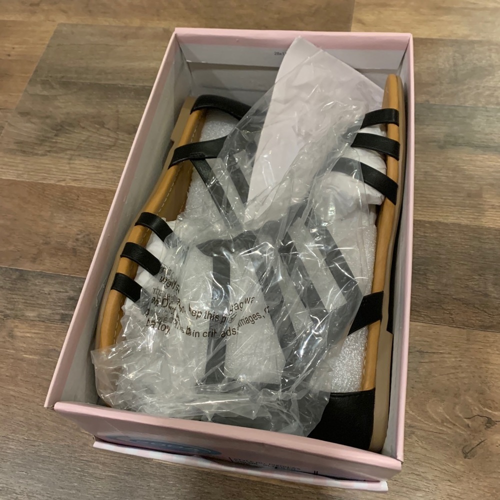 Black strappy gladiator summer sandals